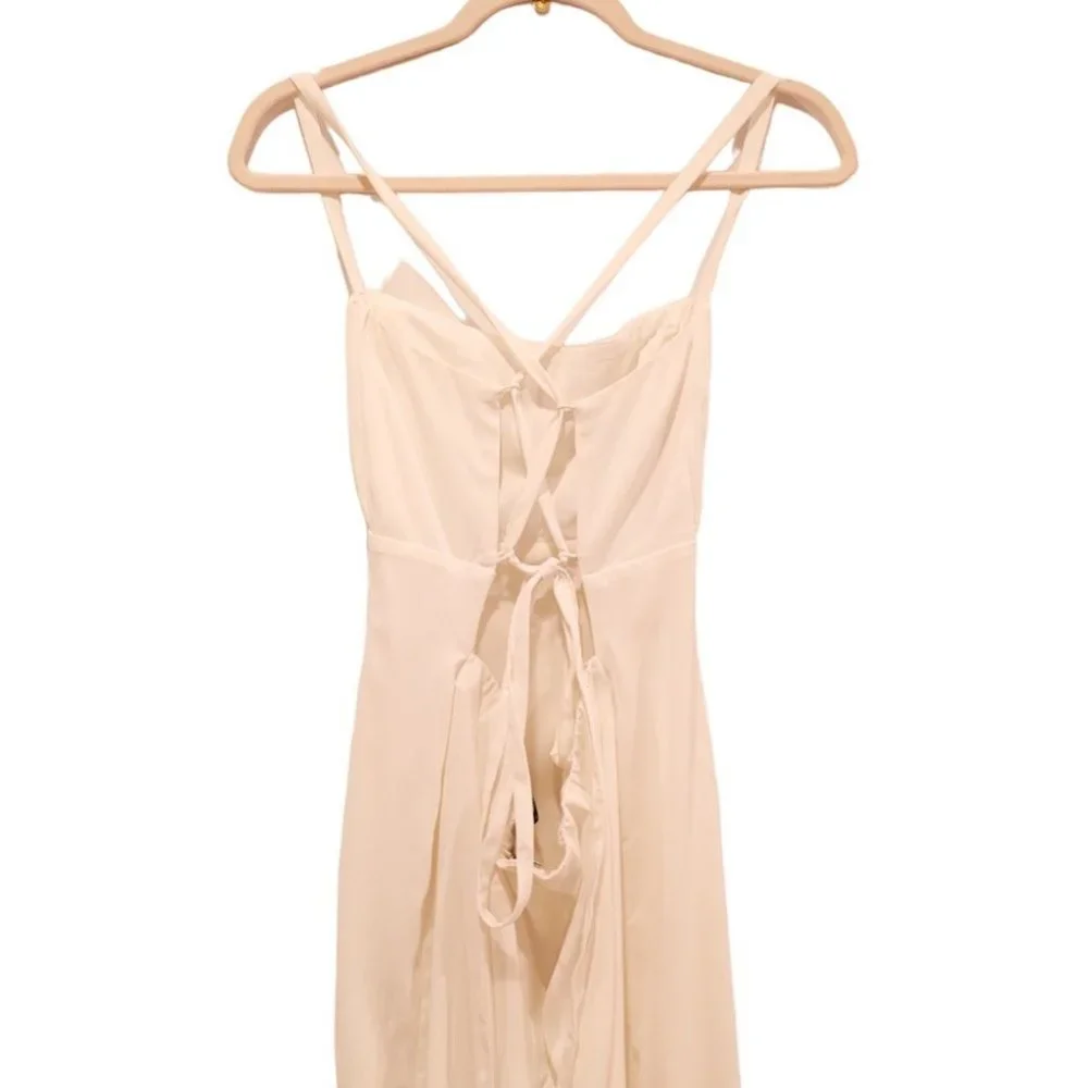 Abercrombie & Fitch Ruched Midi Dress In White Size Large New With Tags - Picture 7 of 14